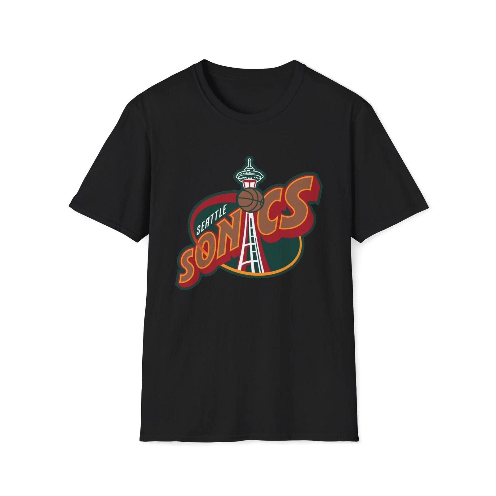 

Seattle Sonics T-Shirt | Supersonics Basketball Unisex Softstyle Tee XL