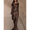 Leopard Print High Slim Fit Dress Long Leopard Print Print High Waist Slim Dress