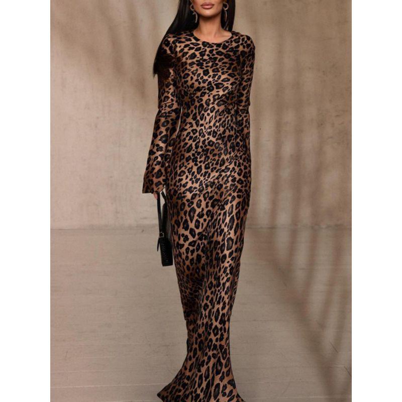Leopard Print High Slim Fit Dress Long Leopard Print Print High Waist Slim dress