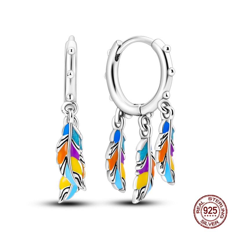 925 Silver Dream Catcher Earrings For Women Exquisite Zircon Carp Stud Fashion Jewelry Gift