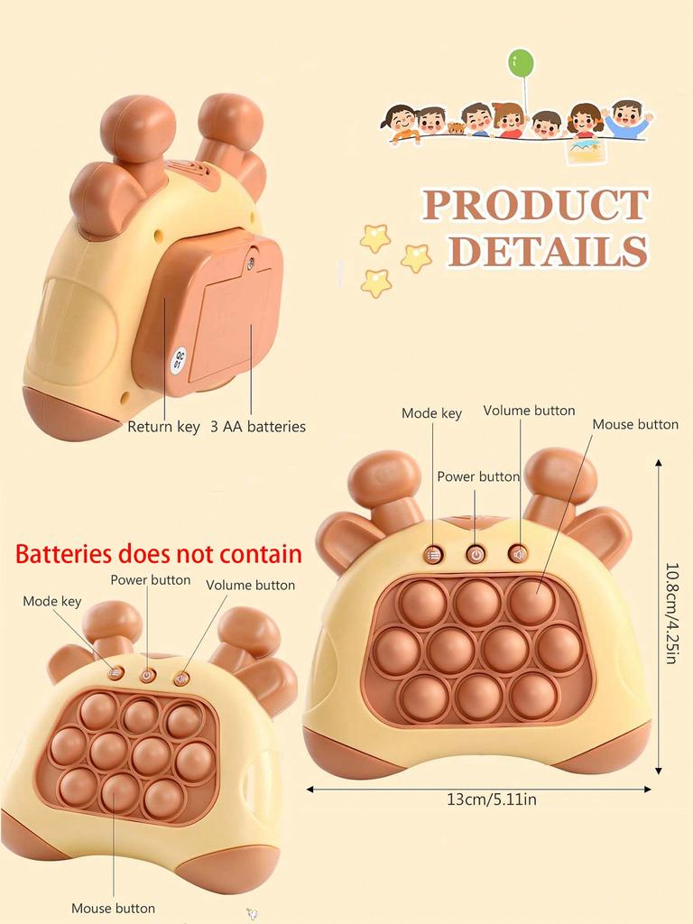 Bubble Pop Push Fidget Toys Children Handheld Quick Press Game Adult Squeeze Stress Relief Sensory Light-Up Whac-A-Mole Toys