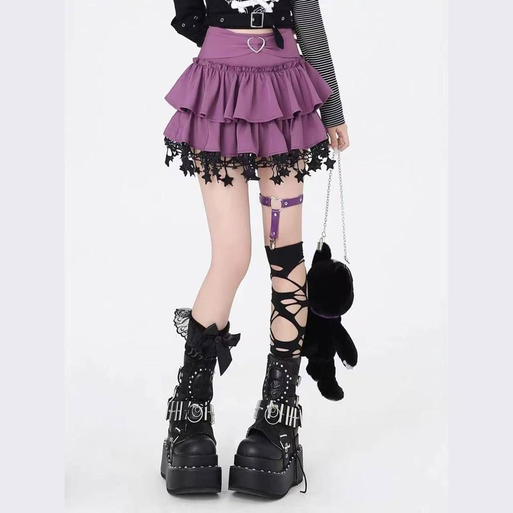 Harajuku Y2k Lolita Styl Mini Sukně Dámská Korejská Móda Vysoký Pas Volánky Dortové Sukně Japonská Kawaii Skládaná JK Krátké Sukně