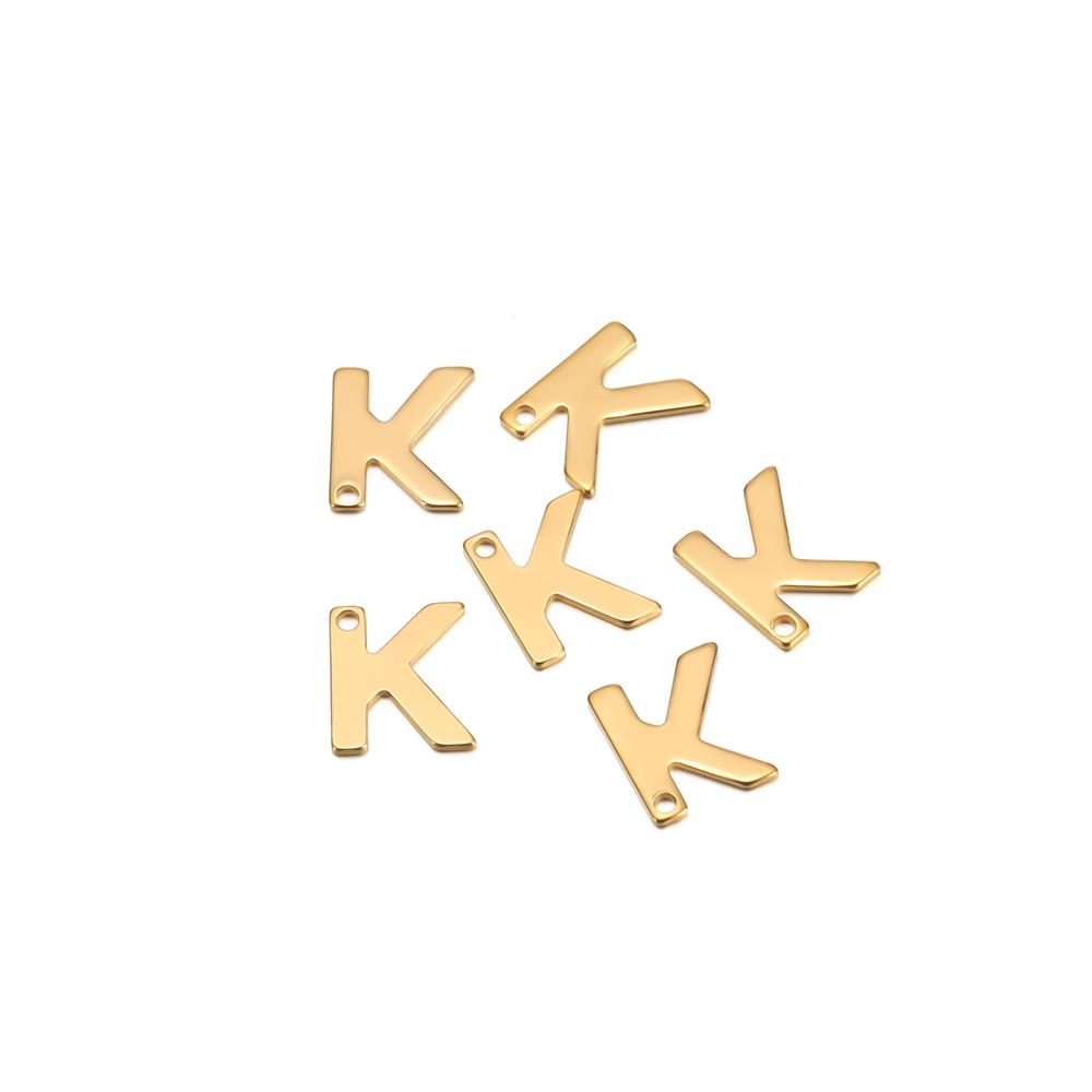 30pcs Stainless Steel Gold Color A-Z 26 Letter Pendant Alphabet Charms Pendant for DIY Jewelry Making Earrings Bracelet Necklace