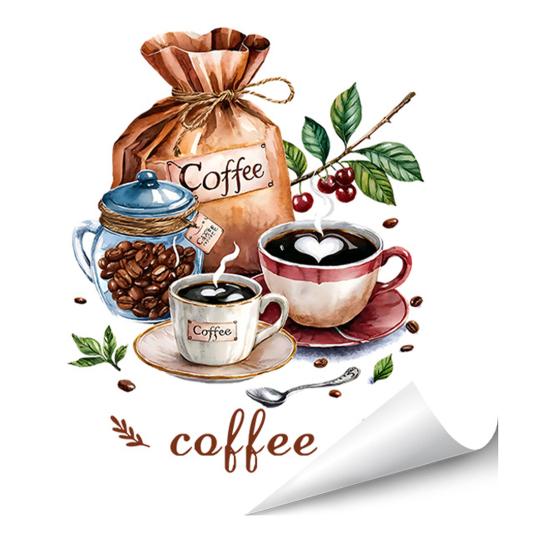 

Coffee Tea Cup Wall Decal Removable Peel And Stick Latte Wall Art Stickers Funny Coffee Sign for Kitchen Home Office Shop Bar Cafe Pub Restaurant E