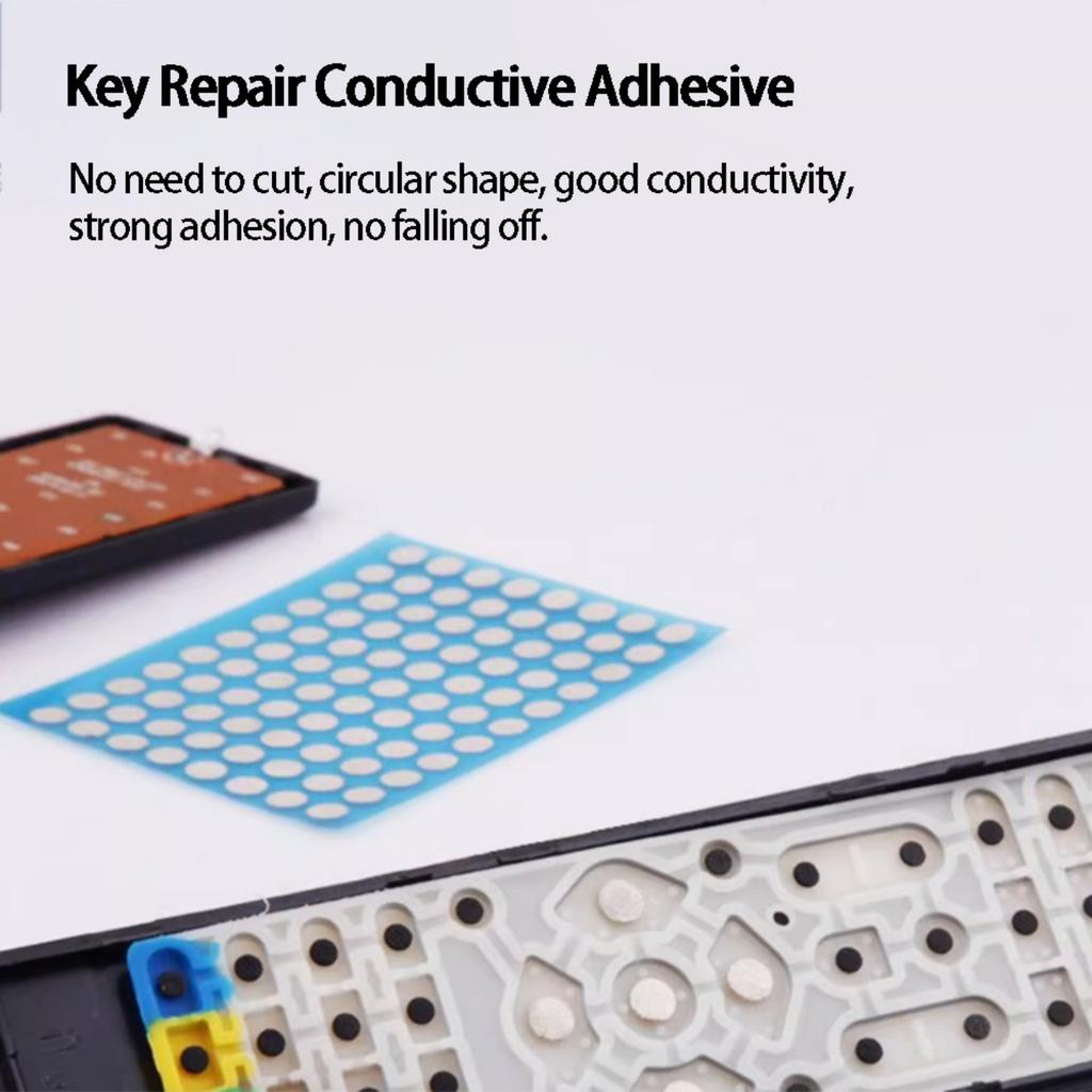 96 PEZZI 6mm Punti Adesivi Conduttivi Nastro per Riparazione Pulsanti Telecomando e Controller Nastro Impermeabile Adatto per Fissaggio Pulsanti