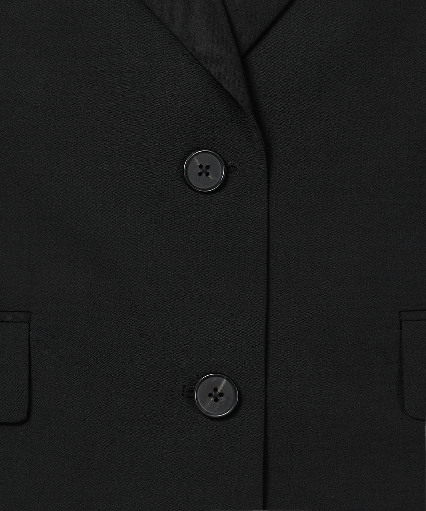 Musinsa Standard Dámský Dámský Lněný Crop Krátký Rukáv Blazer [Černý]