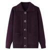 Thickened Lapel Mother Wear Knitted Sweater Cardigan Middle-aged and Elderly Sweater Spring Wear