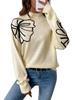 2025 New European & American Autumn Women's Floral Semi-High Neck Sweater