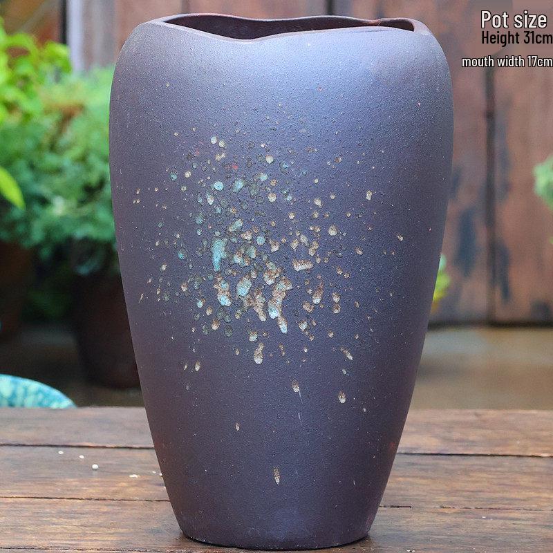 Coarse Ceramic Succulent Pot with Orchid Design – Old Tree Jade Pendant Style