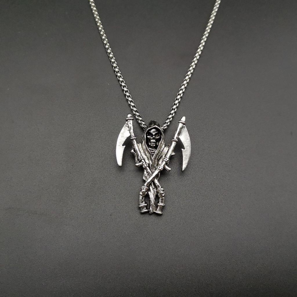 Necklace Chain Devil Skull Clown Long Hip Hop Punk Pendant Accessories Sweater