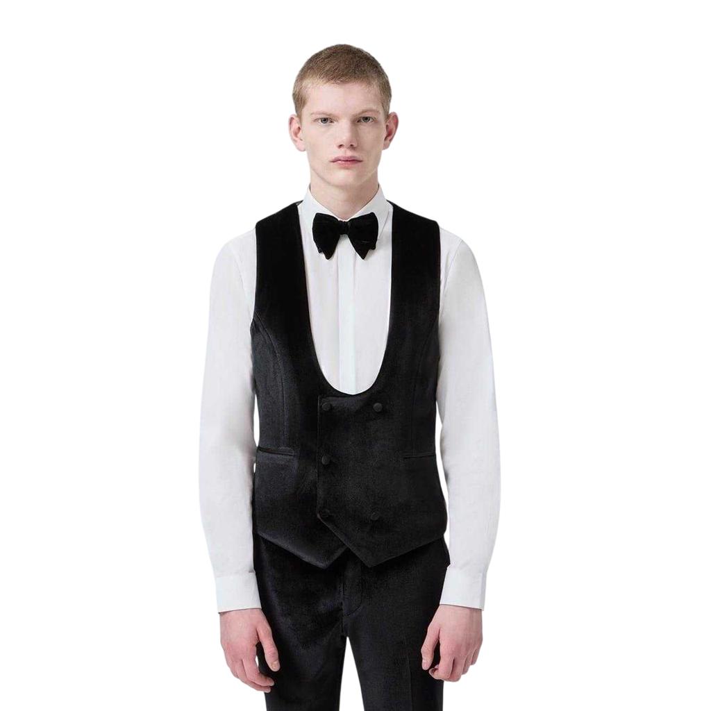 Twisted Tailor Mens Velvet Slim Tuxedo Waistcoat