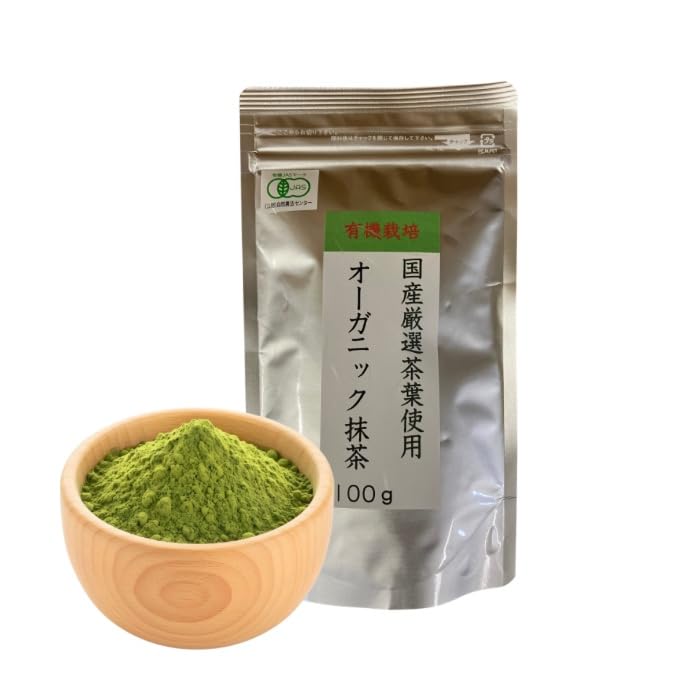 JAS Organic Matcha Powder Organically Grown Matcha for Tea and Pure Ogino Shoten [Organic Certified] 100g, Domestic, Additive-Free, Powder, Ceremony,