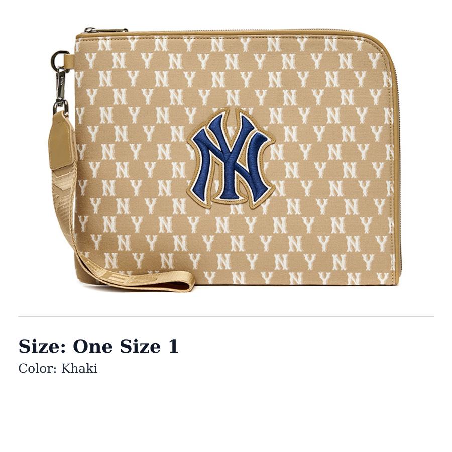 MLB Monogram Collection Polyester Wallet Clutch Regular Unisex Khaki 3APOS012N-50BGD One Size 1 хаки