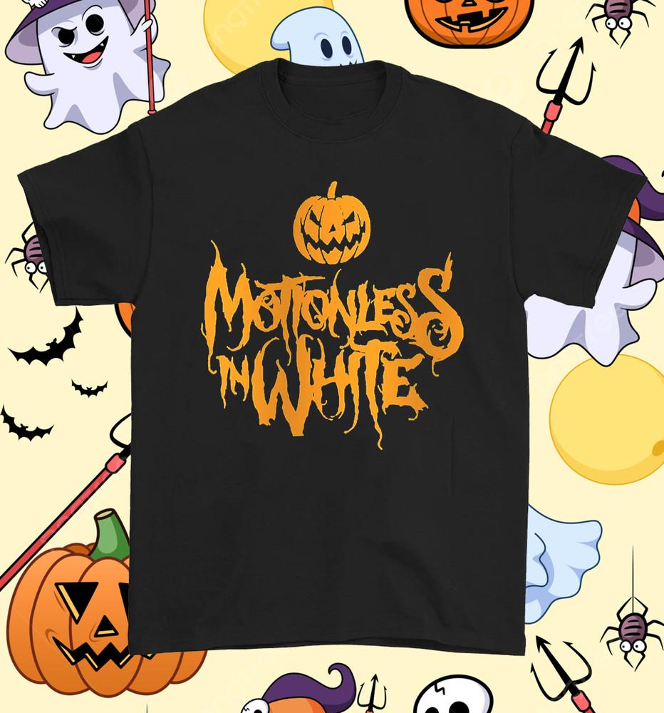 РАСПРОДАЖА Motionless in White Хэллоуин тыква черная футболка Унисекс футболка S