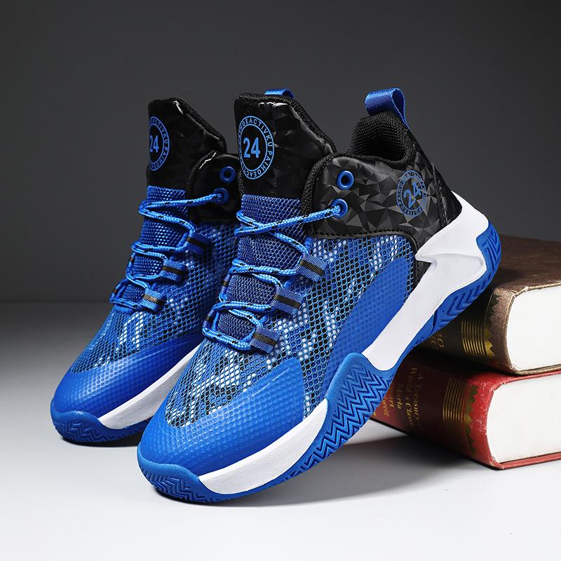 Modedesign Kinder Basketballschuhe High-Top Knöchelstütze Sneaker Atmungsaktives Mesh Jungen Mädchen Sportsneaker Stoßdämpfung