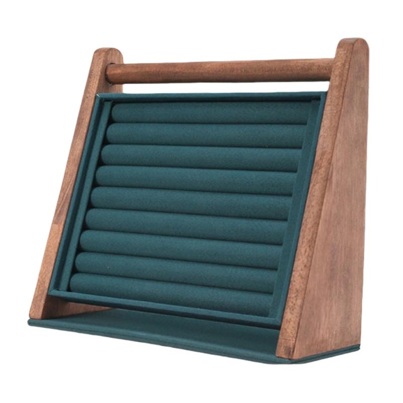 Wood Jewelry Display Stand Wood Rings Holder Jewelry Showcase Stand Suitable for Rings Earrings Bangle and Necklaces