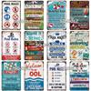 SQ-DGLZ Vintage Warning Pool Rules Metal Sign Plate Tin Sign Plate Home Bar Door Wall Decor Sticker Decoration Plaque Poster