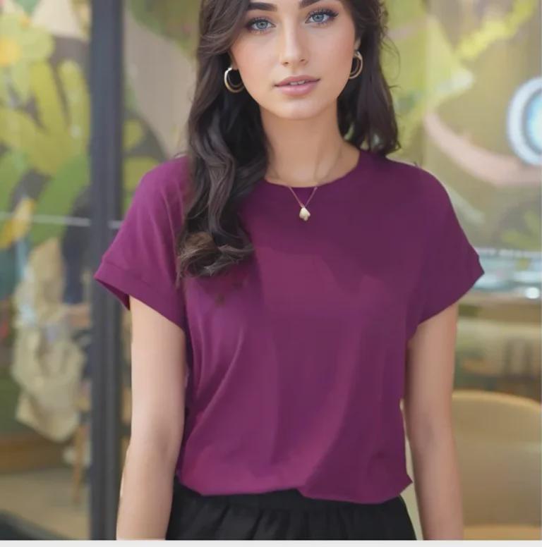 New Style Slim Round Neck Solid Color Niche Tops with Bat Sleeves