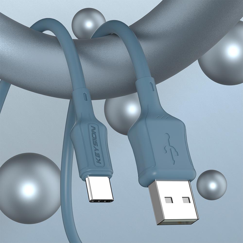

KEYSION 3A жидкий силиконовый кабель Type-C для Samsung A55 A54 USB-C быстрая зарядка синхронизация данных зарядный провод для Xiaomi Redmi Note 13 1m