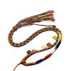 Eight-Strand Tibetan Handmade Necklace: Five Wealth Gods Amulet Pendant Rope with Thangka Hanging.