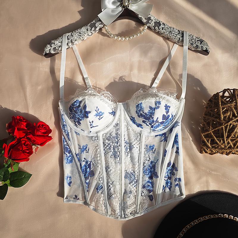 Elegant Fishbone Corset: European & American Style Lace Camisole with Buckle