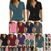 Women V Neck Short Sleeve Shirt Blouse Ladies Summer Tshirt Tops Tee Size Plus