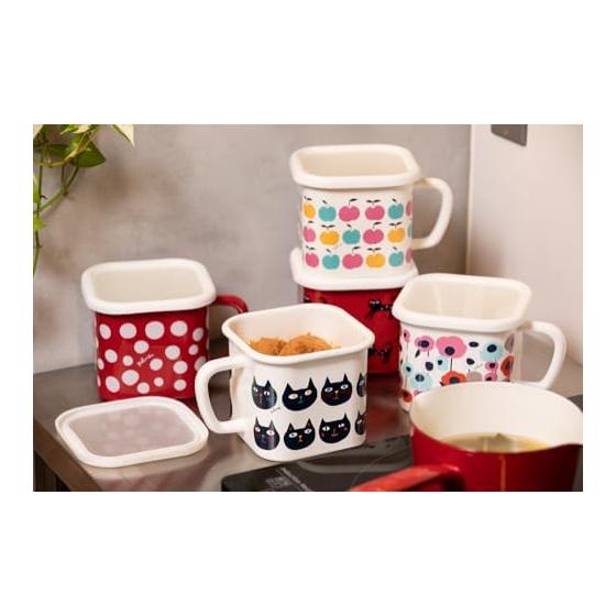 Toyoro Plune Enamel Multi Square Pot Apples Size: Approx. W17.8 D14 H11.8 YJ-816
