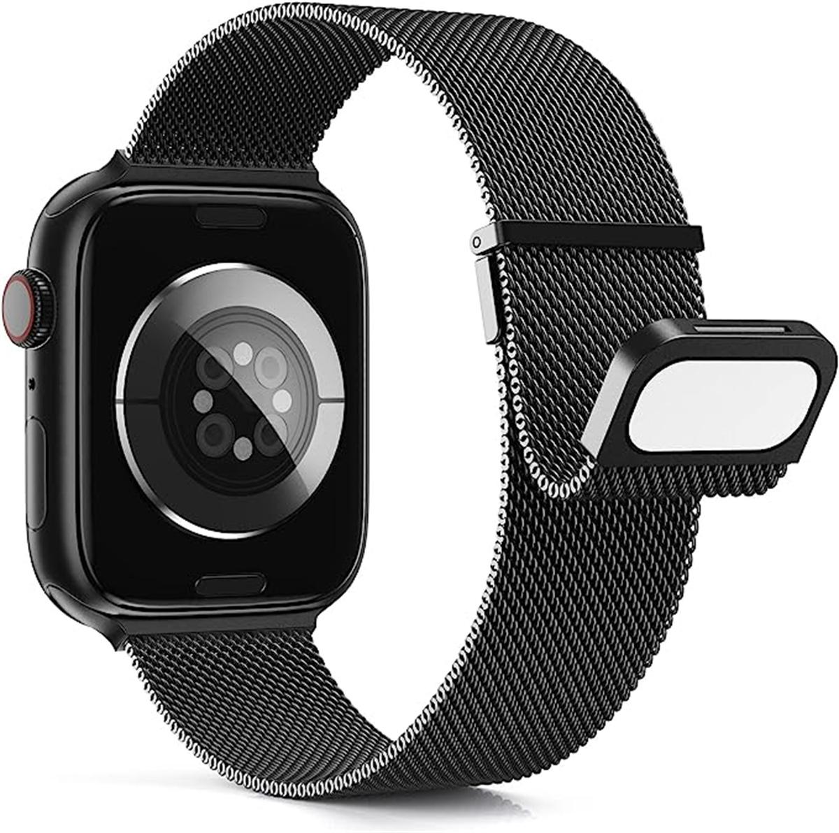 

Для Apple Watch 10 46мм/Ultra 2/Ultra 49мм/9 8 7 45мм/SE (2023) SE (2022) SE 6 5 4 44мм/3 2 1 42мм Магнітний ремінець на зап ястя Black