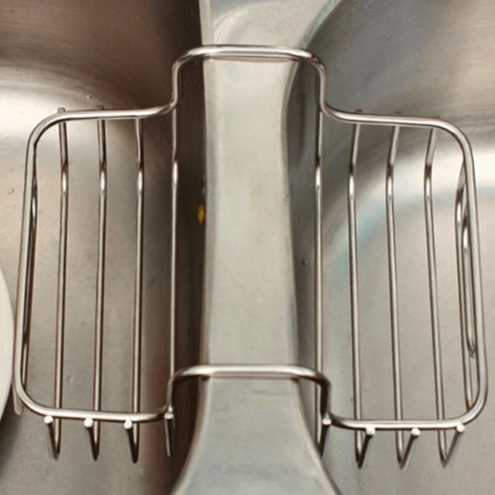 Stainless Steel Sink Organizer Heavy Duty Dish Brush Holder Drainer Rack Countertop Storage