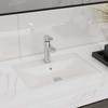 Ceramic Washbasin with Faucet Overflow Hole White Rectangular