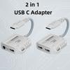 Type-C Interface 2 In 1 USB C Adapter 60W Audio Adapter 2 In 1 Headphone Converter Audio Equipment