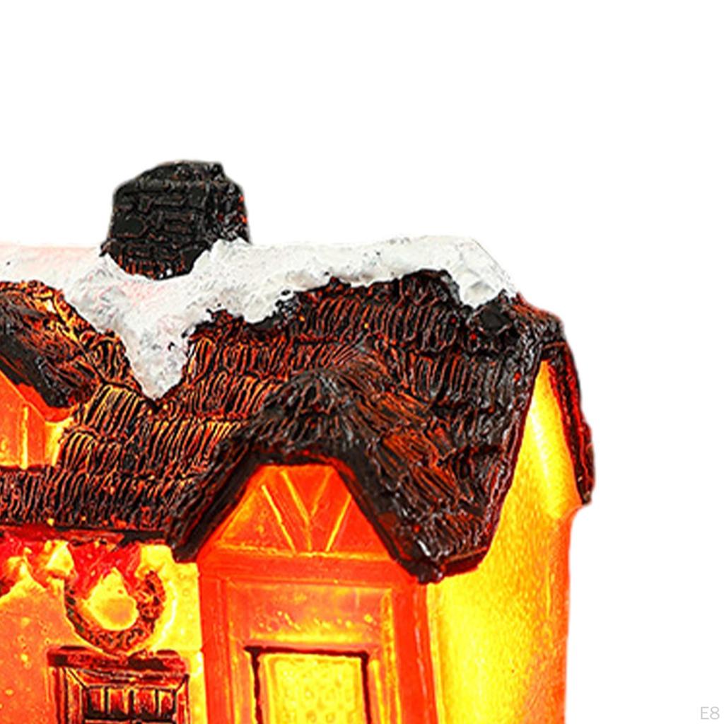 Christmas Snow House Figurine Figurines Decoration Birthday Gift Village Scene for Desktop