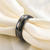 New Personalized and Simple 6MM Wide Stainless Steel Chain Black and White Ceramic Ring for Couples