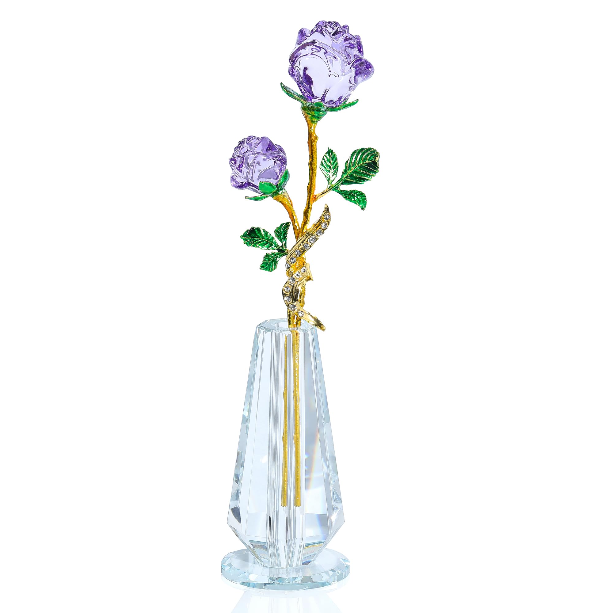 

K9 Crystal Purple Rose Figurine for Purple Rose in a Romantic or Day Gift for Her or Friends Women, Never-Withering Vase, Birthday, Valentine s Day, фіолетовий