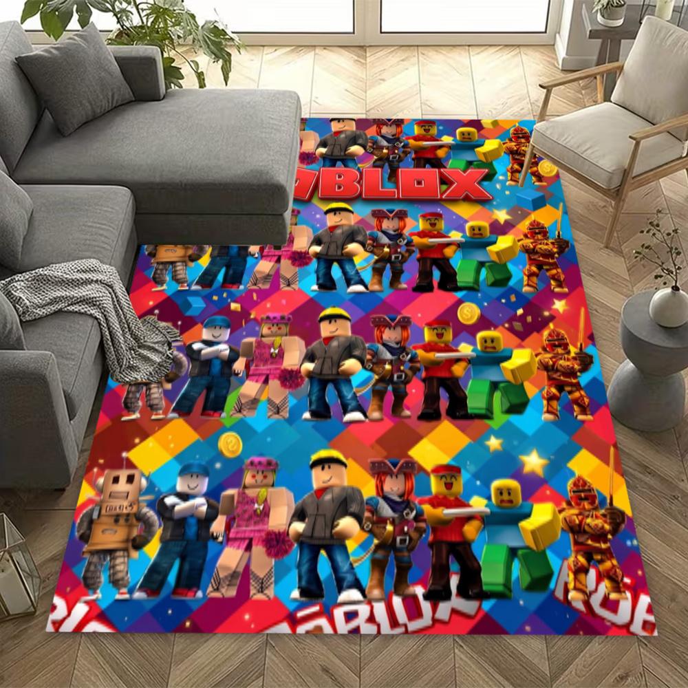Roblox Colorful Roblox Avatars Area Rug Suitable For Outdoor Study Room Dining Room Playrooms Antislip Carpet Office Home Decor