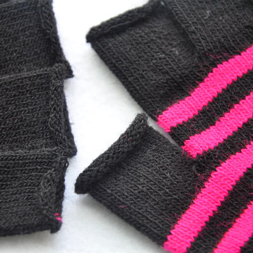 Soft Kid Winter Glove Half-finger Knit Color Matching Mitten for Winter Supplies