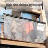 Retractable Outdoor Clothes Drying Rack with Anti-Drop Mesh Bag and Protective Quilt Net Cover