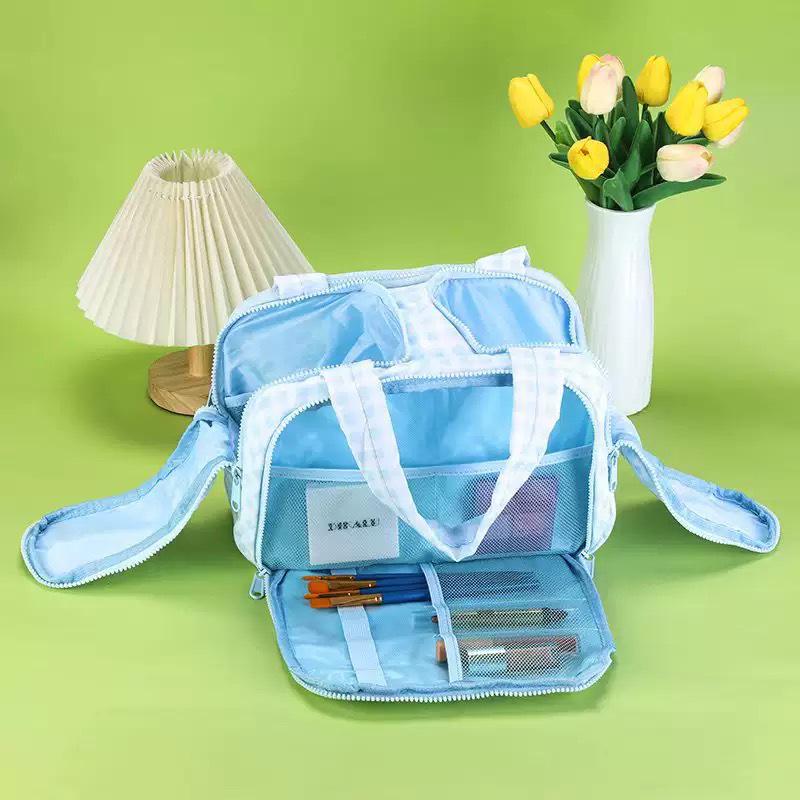 Korean Large Capacity Portable Makeup & Toiletry Bag with Partitioned Storage