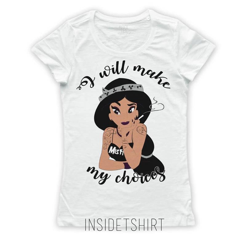 JASMINE TATTOOED T-SHIRT women s dark punk gothic princess t-shirt girl L