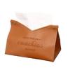 LOYELEY Tissue Box, Stylish Scandinavian Design with Cover, PU Leather, for Soft Packs, Interior Storage, Space-Saving Storage, Bathroom Storage (Brow