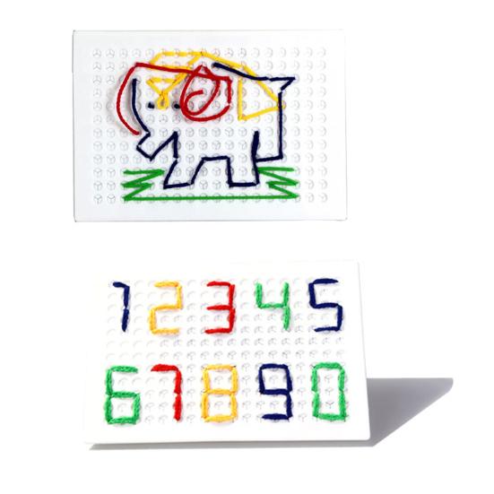 Kids Threading Board with Pens Laces Fine Motor String Weaving Drawing Board Toddlers Boys Girls Stitch Grid DIY Lacing Board Toy