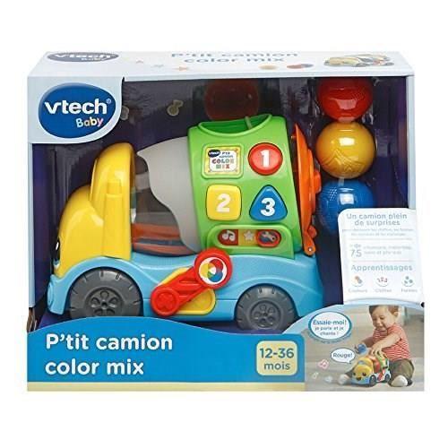 Vtech baby - p'tit camion color mix - véhicule interactif - garçon - 18 mois+ - orange - multicolore