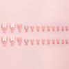 24PCS French Tip Acrylic Press On Toenails False Toe Nail with Bows and Rhinestones Short Nail Tips for Women and Girls