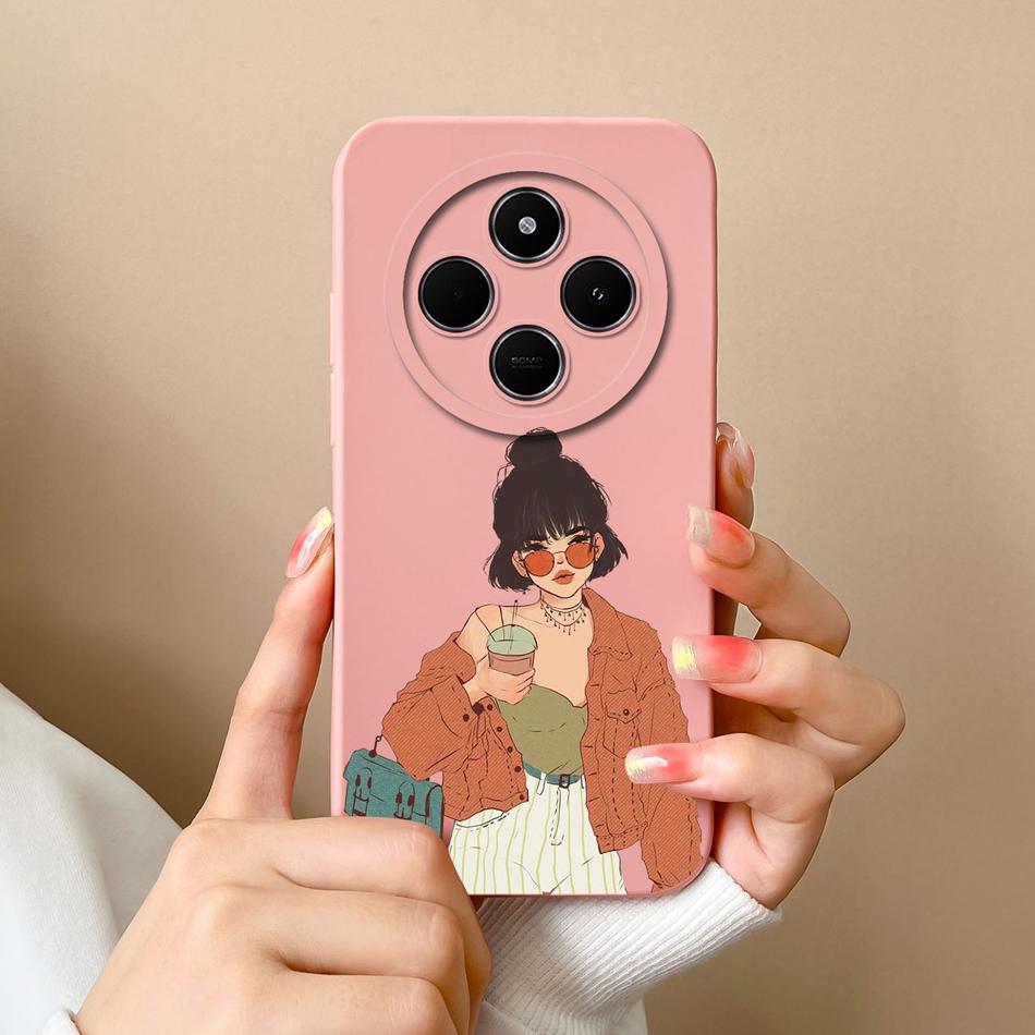 For Poco C75 Phone Case Cute Cartoon Bumper For Poco C 75 Soft Smooth Liquid Silicone Full Protection Shockproof Back Covers