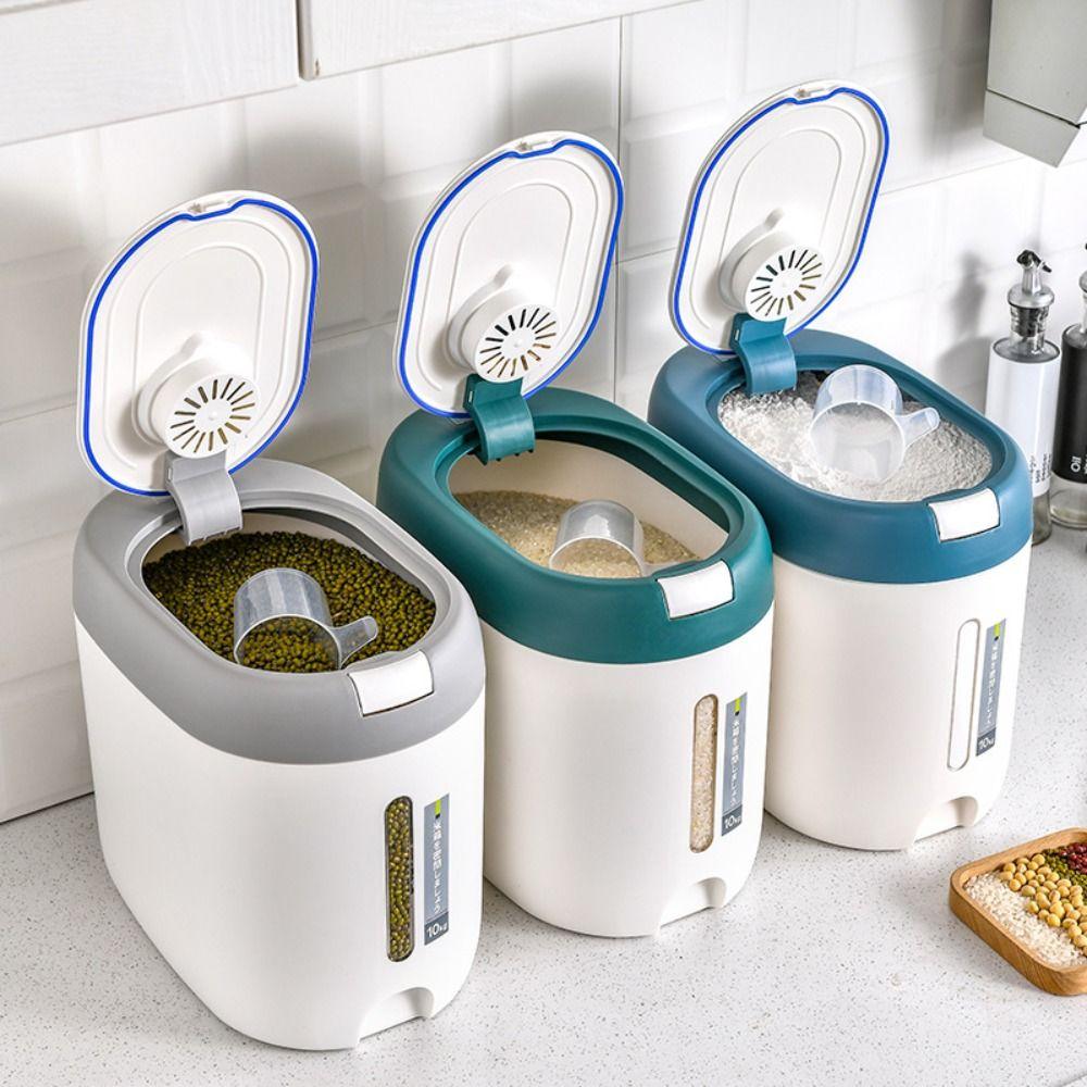 

Moisture-proof Sealed Rice Tank 5/10kg Powder Storage Bucket New Kitchen Storage Box