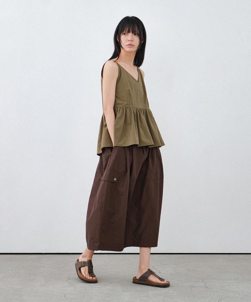 Hilliment Women'S Cargo Balloon Skirt (Brown)