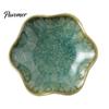 Photogenic Serving Dish Ceramic Small Dipping Plate, with Lotus Leaf Texture, Tea Room Easy Cleaning Soy Bowl, for Restaurants Parties Holidays