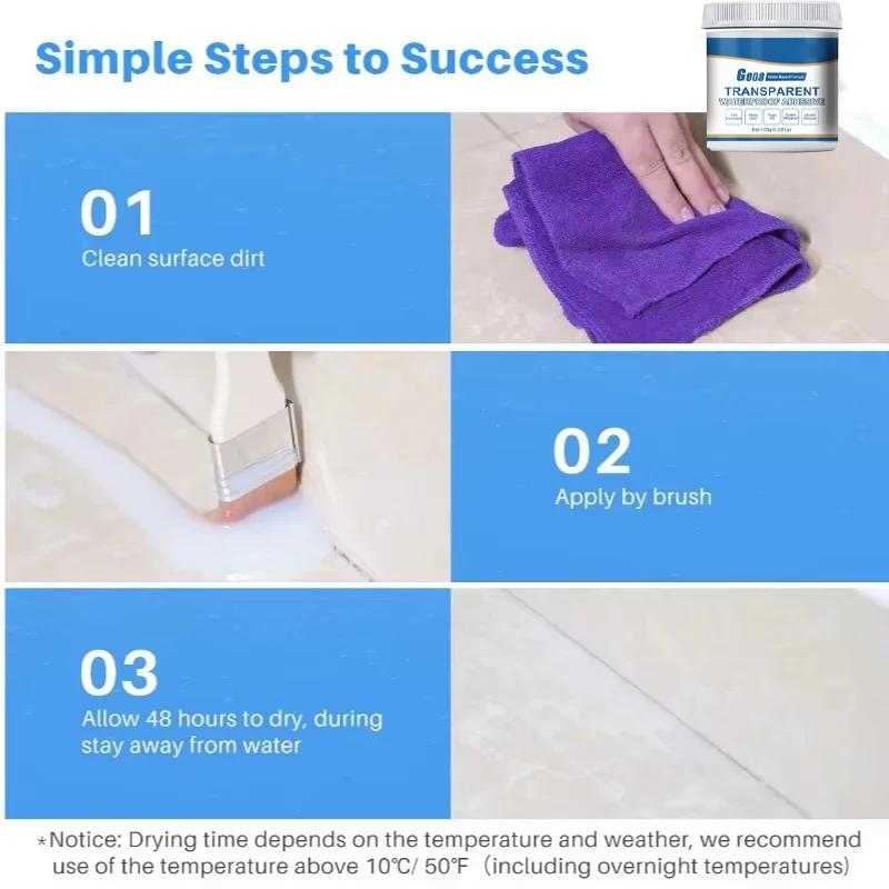 Invisible Waterproof Agent Transparent Sealing Coating Leak-Free Glue Adhesive Super Sealant Toilet Repair 30/300/600/1000g