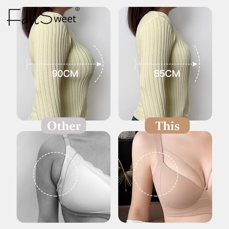 FallSweet Plus Size Bra for Women Sexy Push Up Cross Bras Seamless Comfortable Underwear Ladies Lingerie 34BCD-44BCD