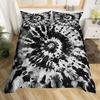 Tie Dye Duvet Cover Queen Hippie Boho Ink Art Comforter Cover 2/3 Pcs Psychedelic Spiral Bedding Set Trippy Exotic Quilt Cover